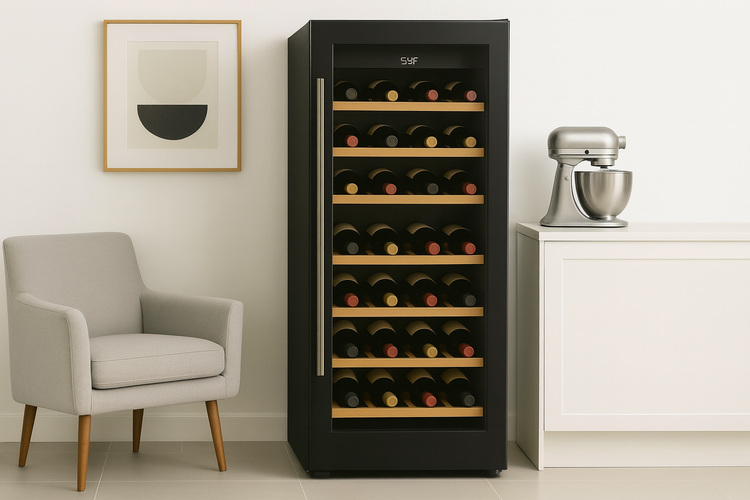 Freestanding Black Wine Fridge