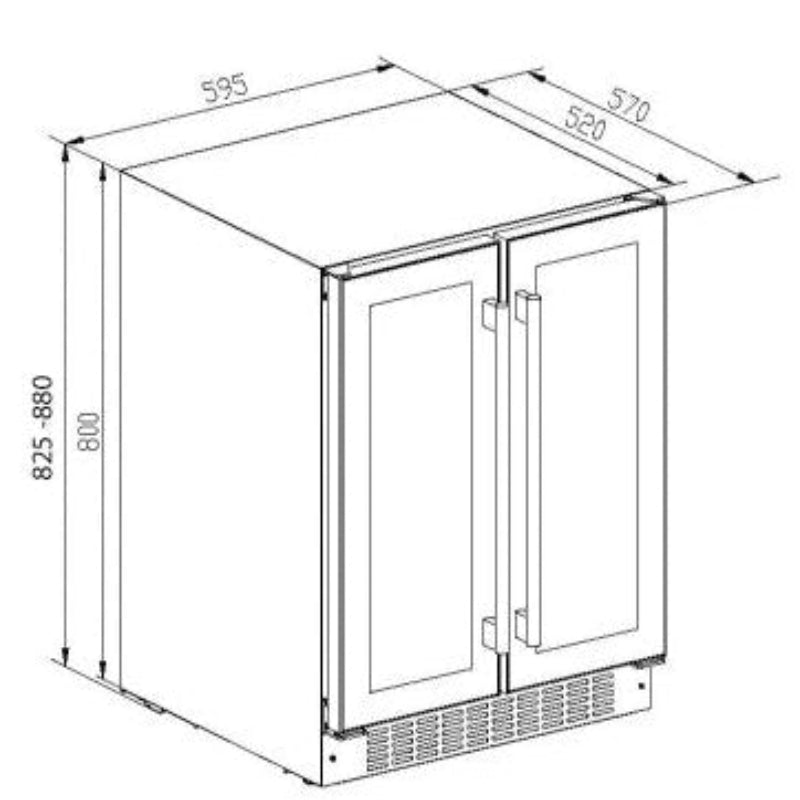 CDA CFWC624 60cm Freestanding Wine Fridge Dual Zone 38 Bottle