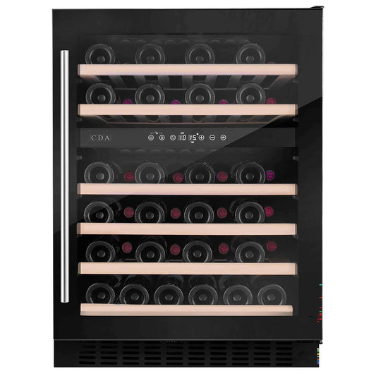 CDA CFWC604BL 60cm Freestanding Wine Fridge Dual Zone 46 Bottle Black