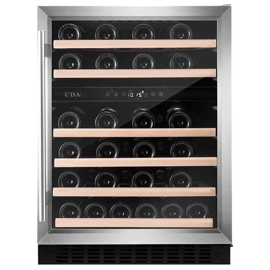 CDA CFWC604SS 60cm Freestanding Wine Fridge Dual Zone 46 Bottle Stainless Steel