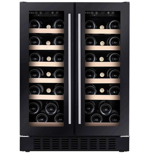 CDA CFWC624BL 60cm Freestanding Wine Fridge Dual Zone 38 Bottle Black
