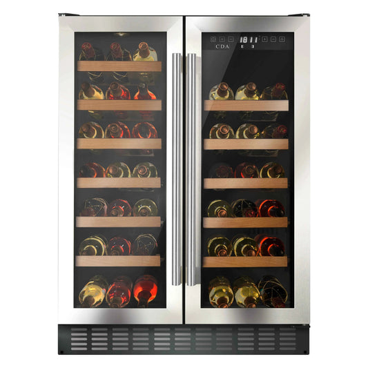 CDA FWC624SS 60cm Built-In Wine Fridge Dual Zone 40 Bottle Stainless Steel