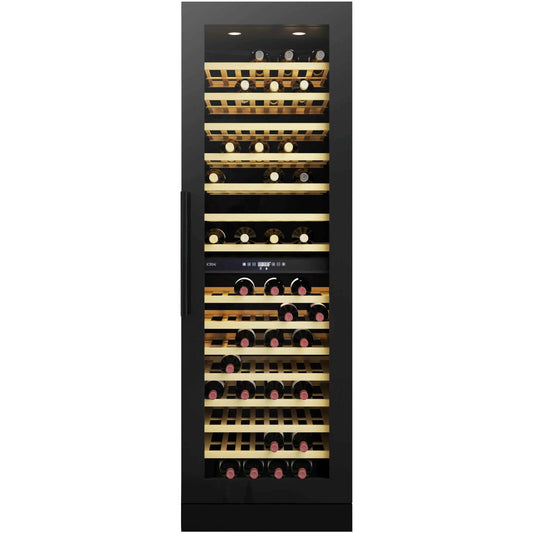 CDA FWC881BL 60cm Freestanding Wine Fridge Dual Zone 117 Bottle Black
