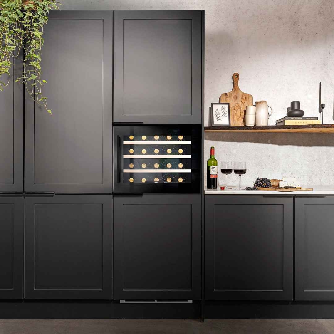 Caple WC6411BG Black Glass Wine Cooler