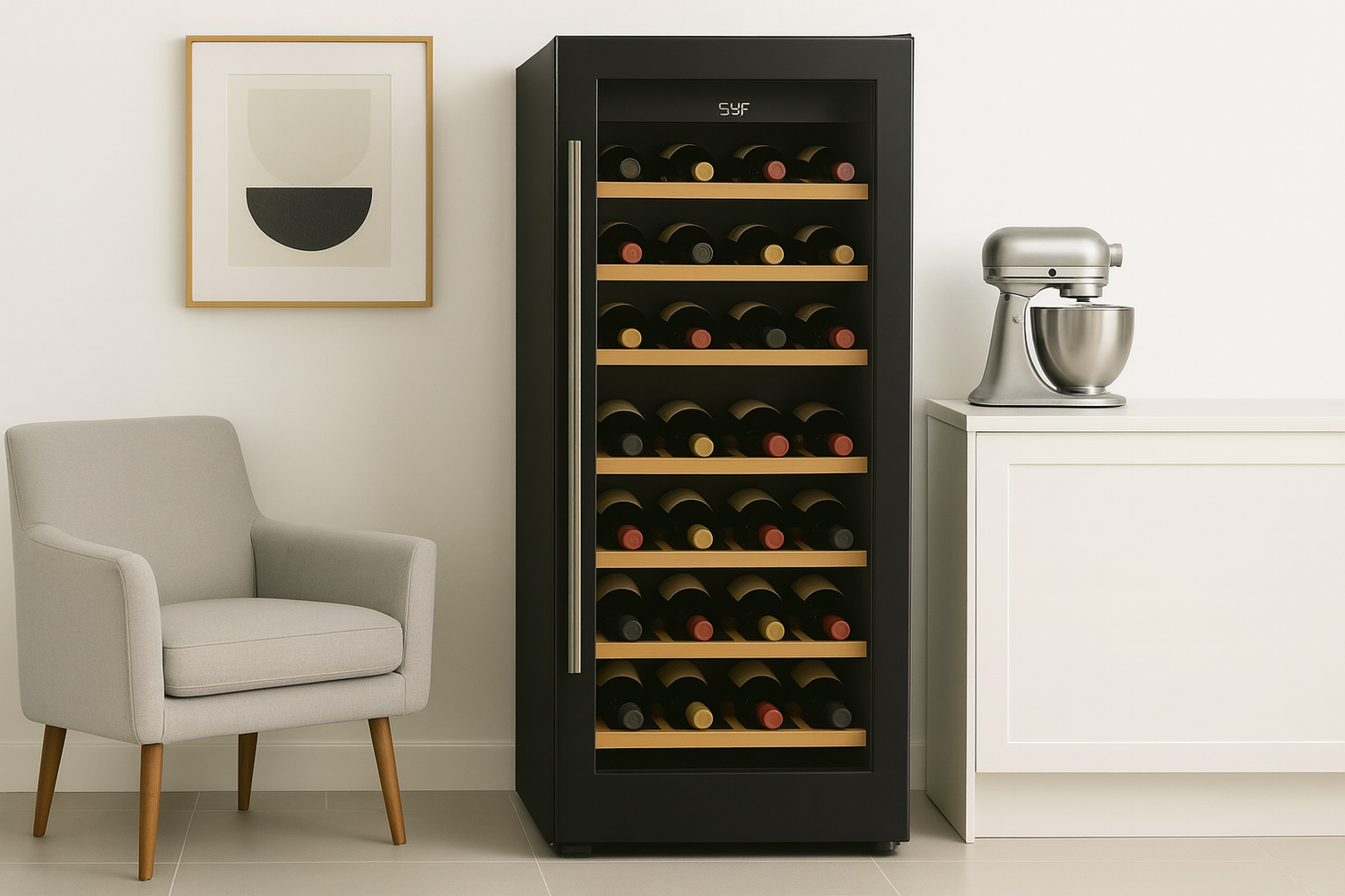 Freestanding Black Wine Fridge
