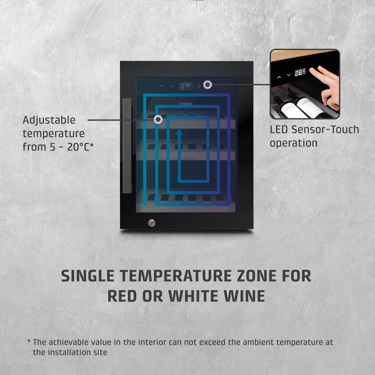 CASO Design WineExclusive 12 Black Wine Cooler