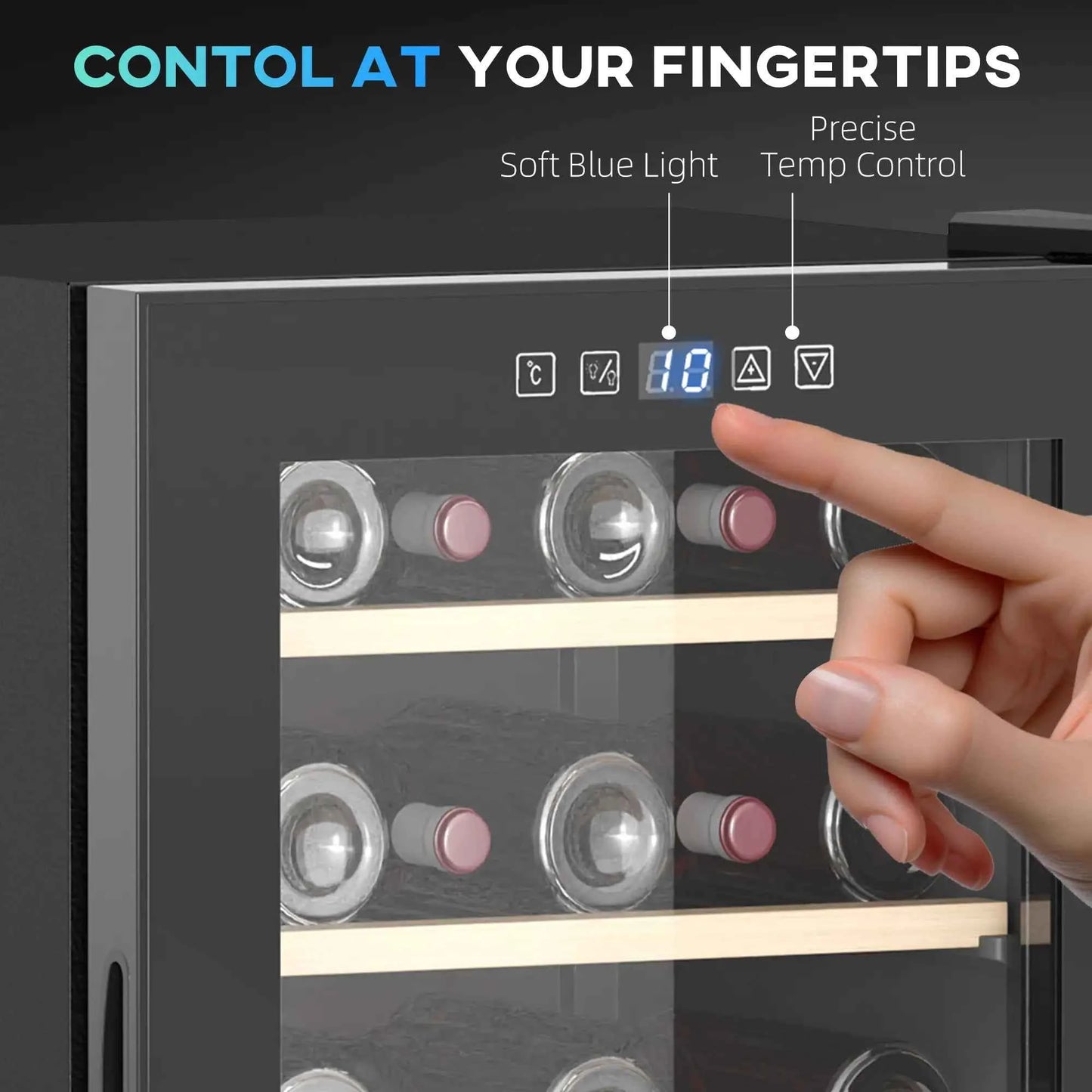 HOMCOM | 41 Bottle | Single Zone | Black | Wine Fridge