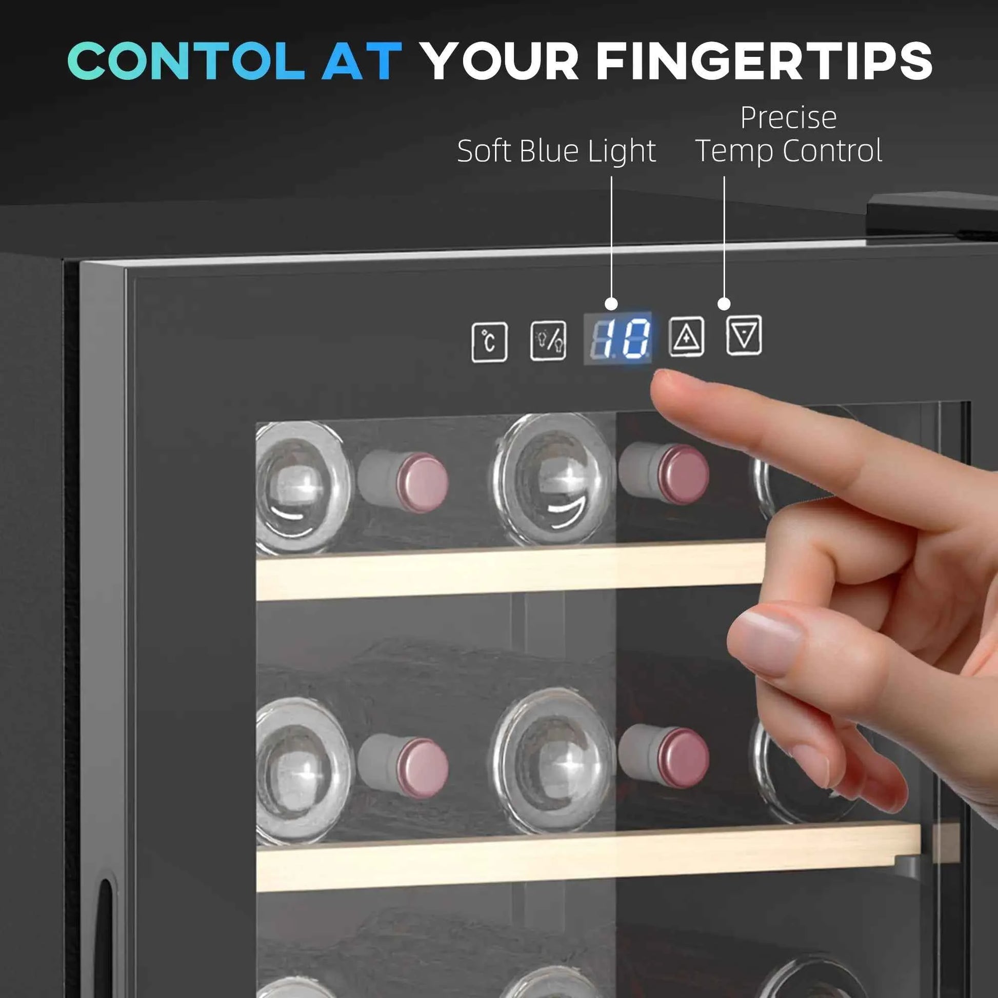 HOMCOM | 41 Bottle | Single Zone | Black | Wine Fridge