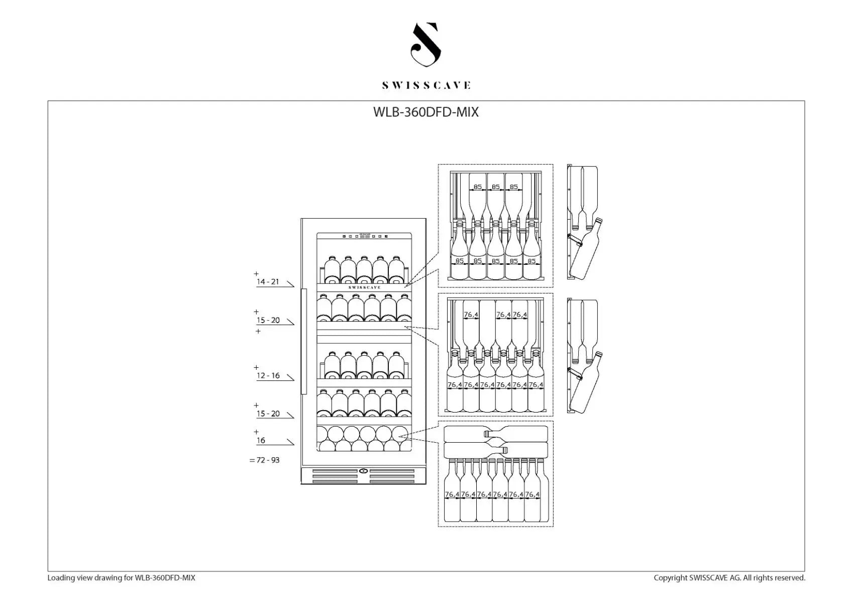 SWISSCAVE WLB-360DFD Mix Wine Fridge