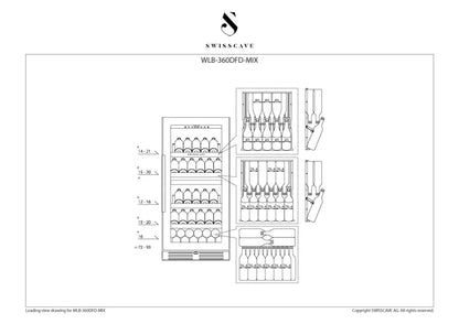 SWISSCAVE WLB-360DFD Mix Wine Fridge