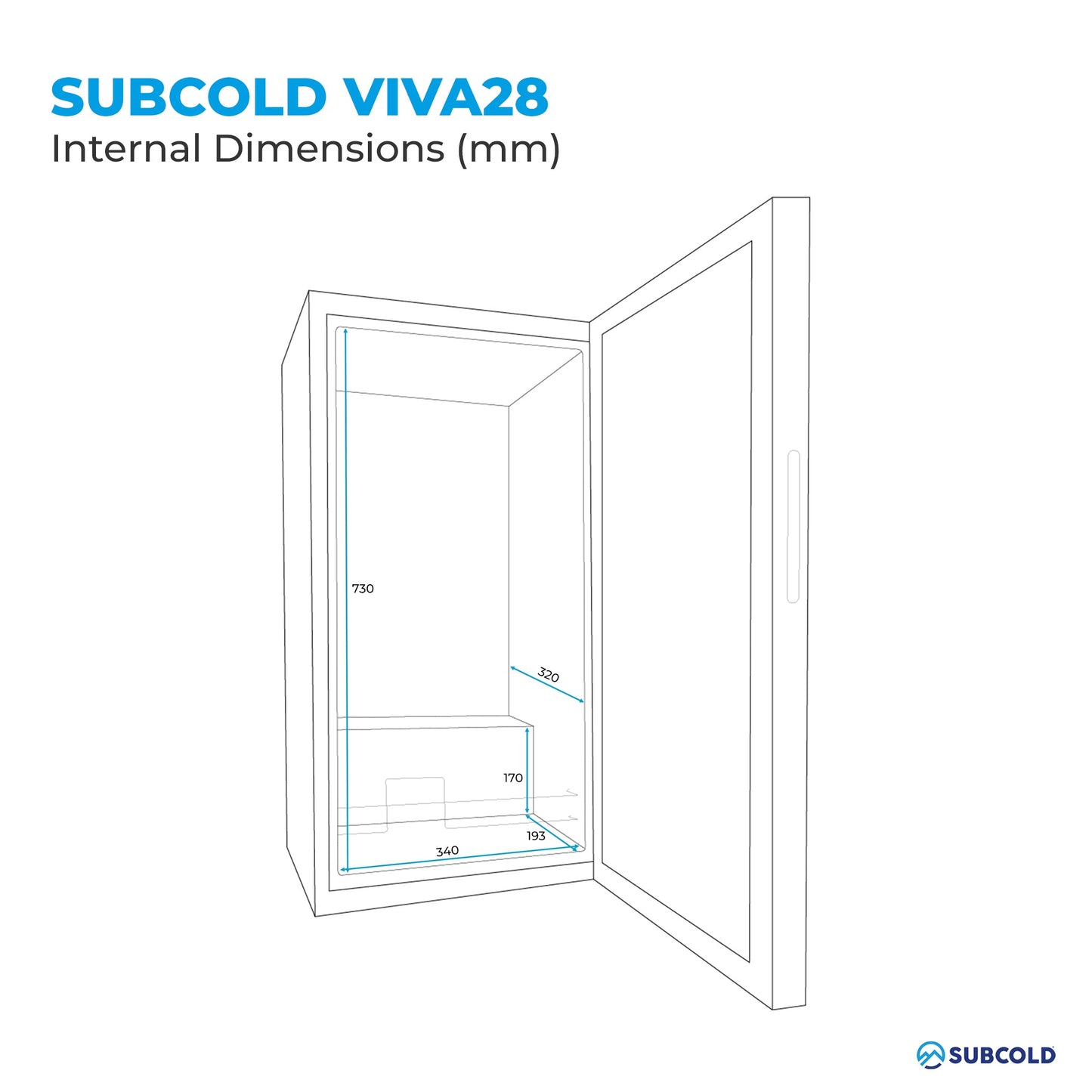 Subcold Viva28 Wine Fridge | 28 Bottle | Single Zone | Black