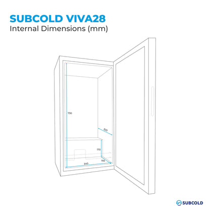 Subcold Viva28 Wine Fridge | 28 Bottle | Single Zone | Black