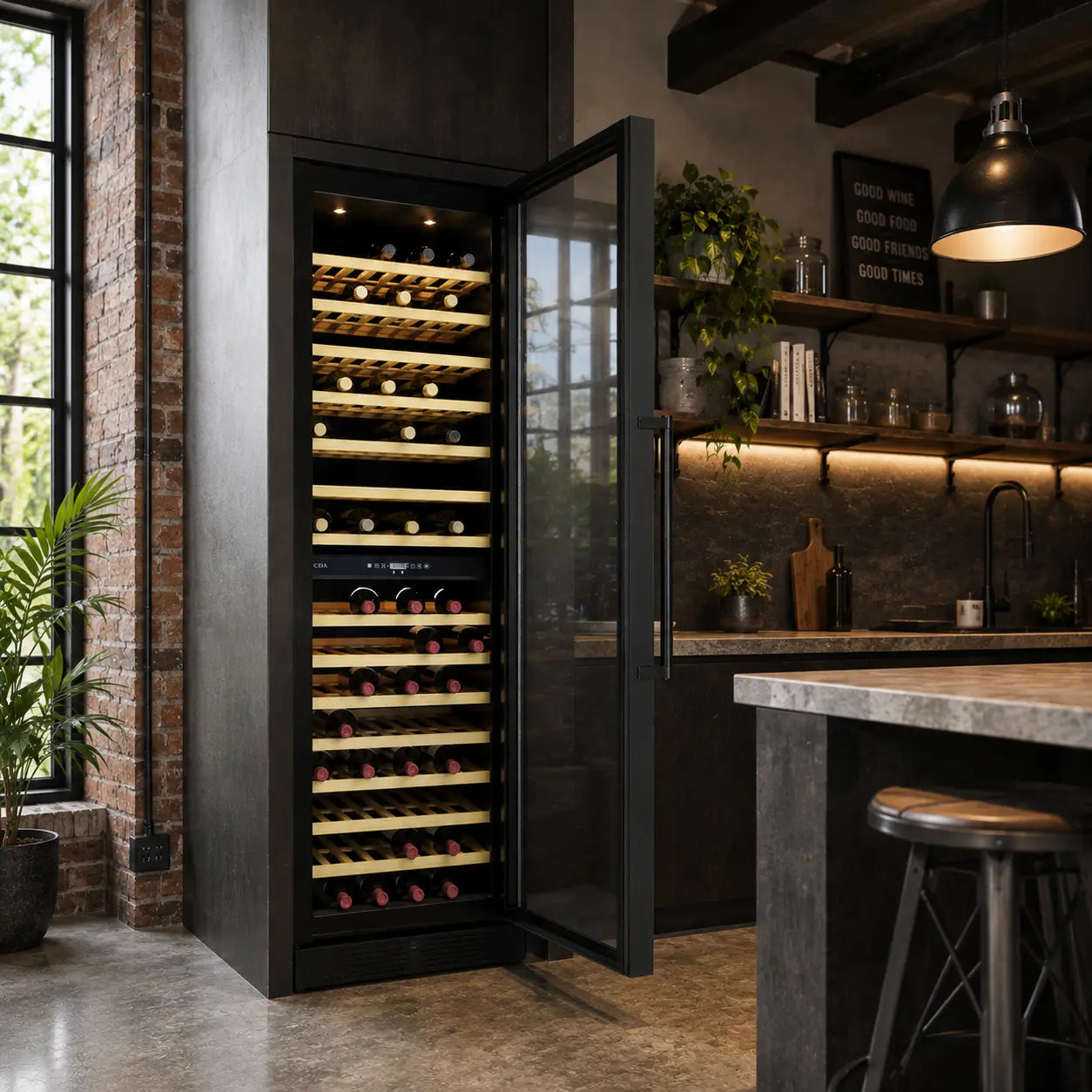 CDA FWC881BL Wine Fridge | 117 Bottle | Dual Zone | Black