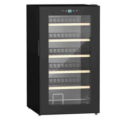 HOMCOM 24 Bottle Single Zone Freestanding Black Wine Fridge