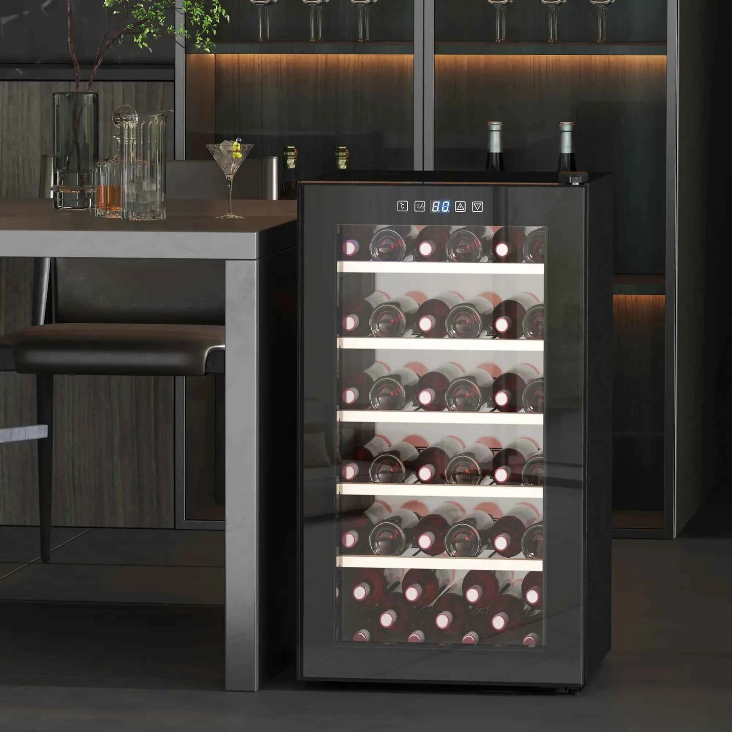 HOMCOM | 41 Bottle | Single Zone | Black | Wine Fridge