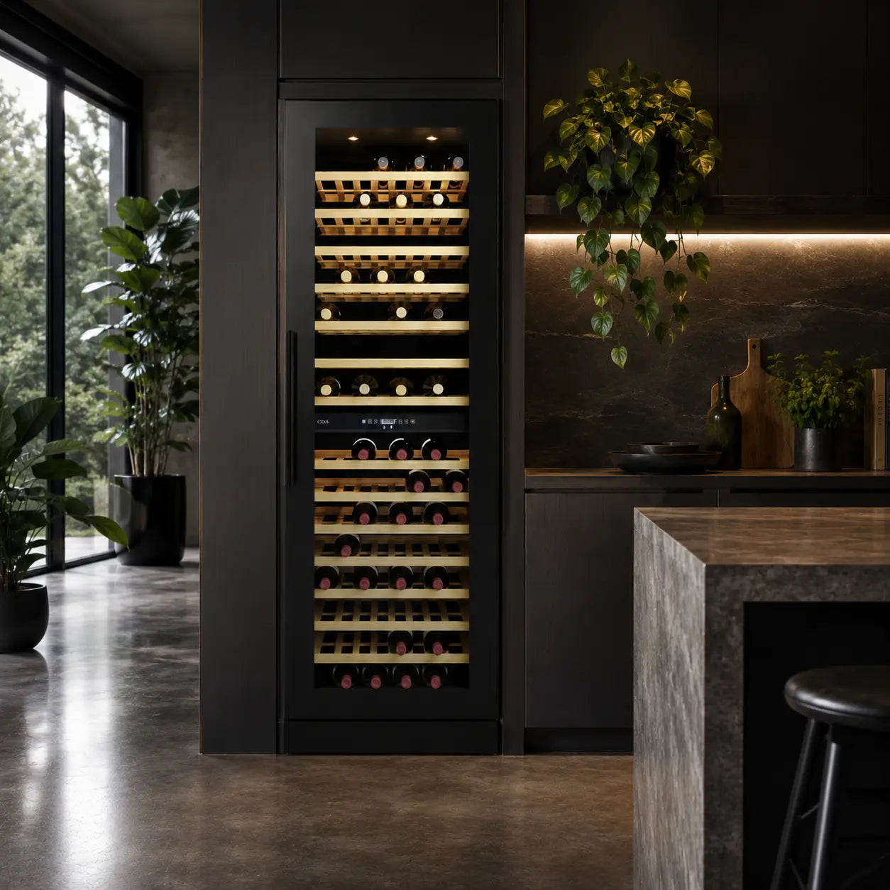 CDA FWC881BL Wine Fridge | 117 Bottle | Dual Zone | Black