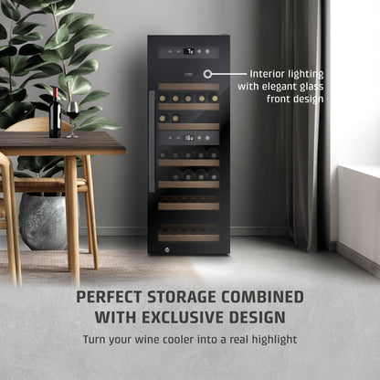 CASO Design WineExclusive 38 Smart Wine Fridge | 38 Bottle | Dual Zone | Black