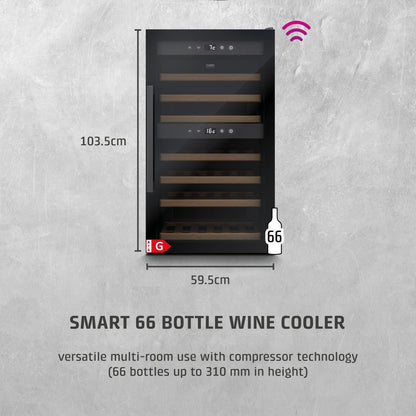 CASO Design WineExclusive 66 Smart Black Wine Cooler