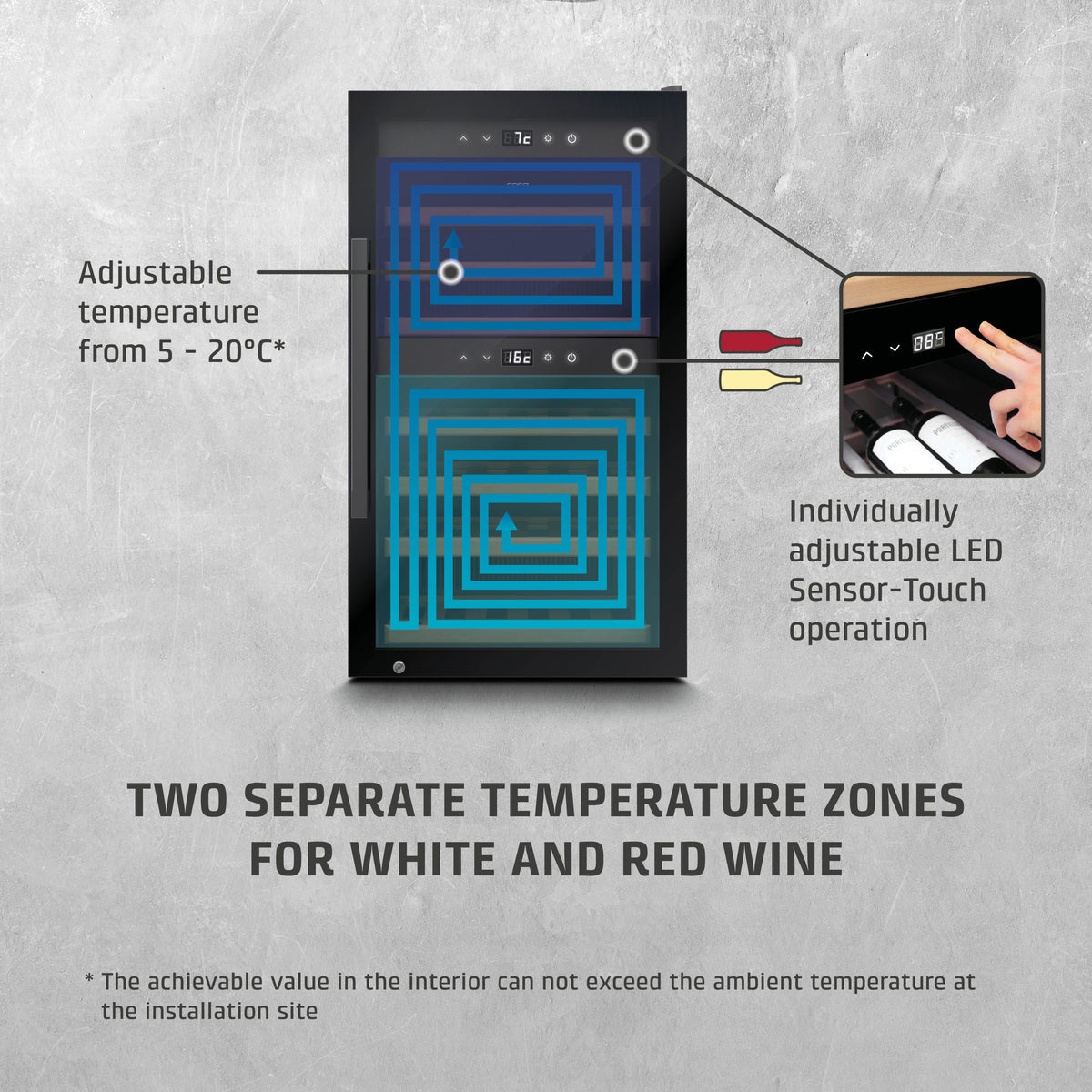 CASO Design WineExclusive 66 Smart Black Wine Cooler