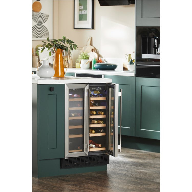 CDA CFWC624SS 60cm Freestanding Wine Fridge Dual Zone 38 Bottle