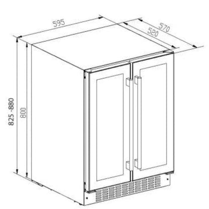 CDA CFWC624 60cm Freestanding Wine Fridge Dual Zone 38 Bottle