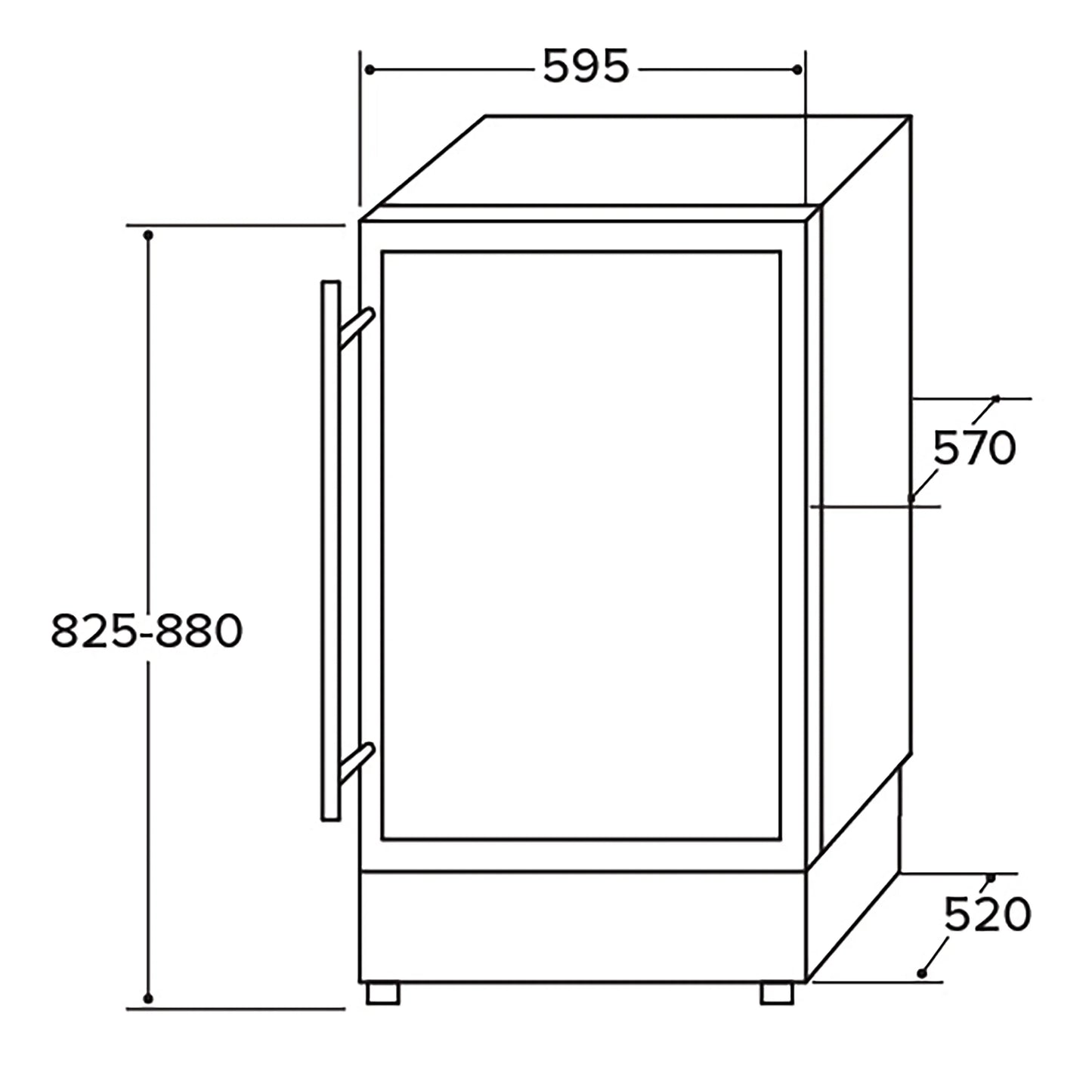 CDA CFWC604BL 60cm Freestanding Wine Fridge Dual Zone 46 Bottle Black
