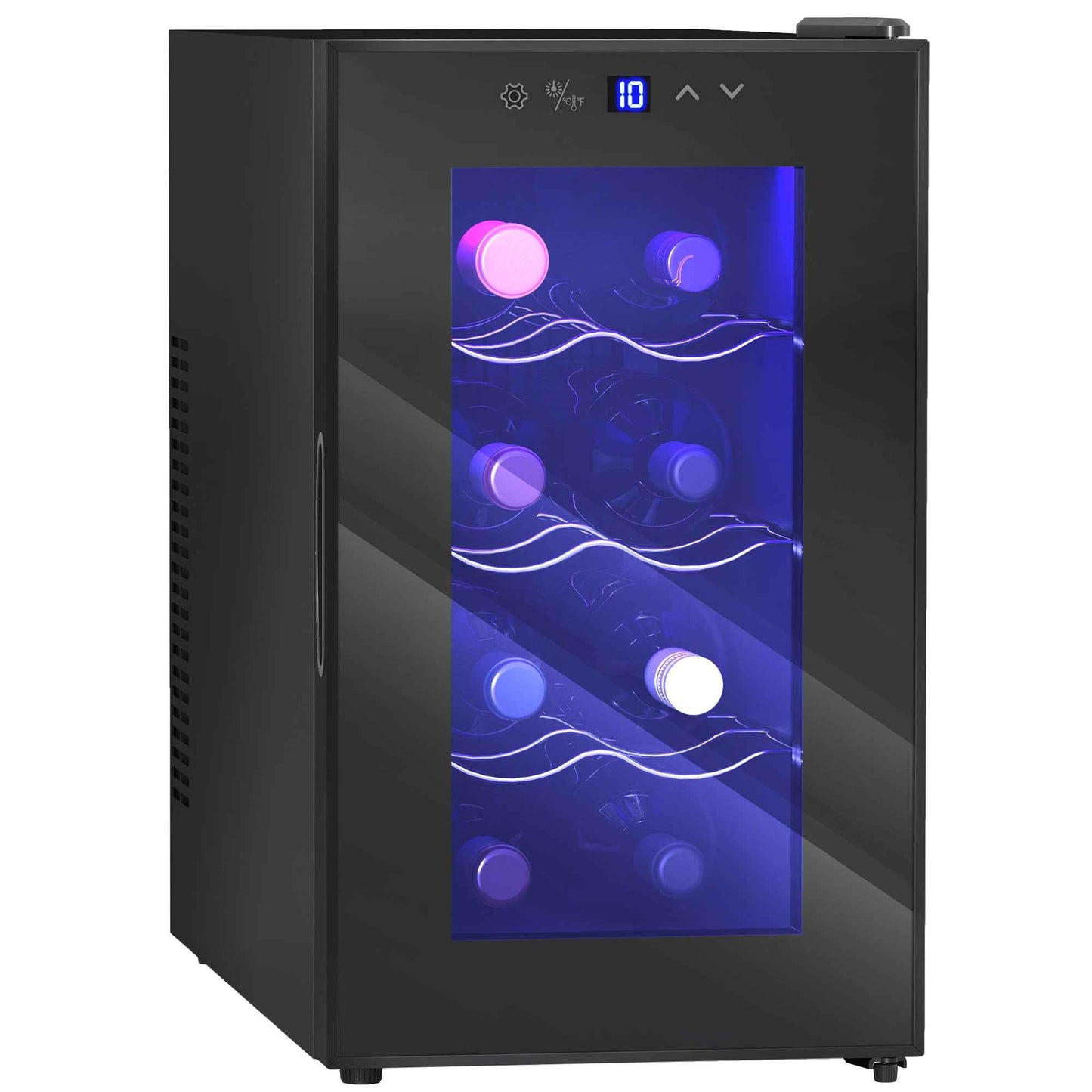 HOMCOM 8 Bottle Single Zone Freestanding Black Wine Fridge