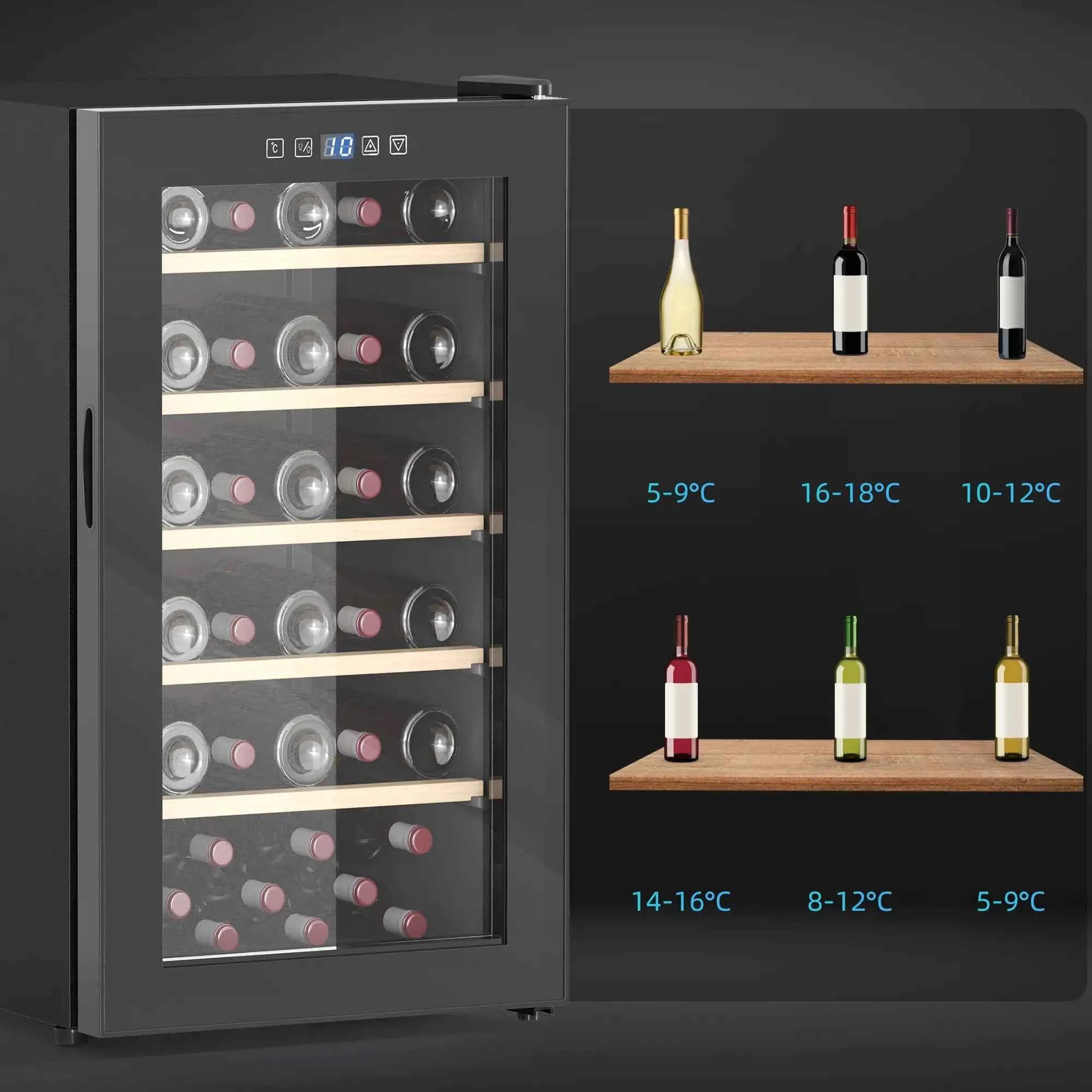 HOMCOM | 41 Bottle | Single Zone | Black | Wine Fridge