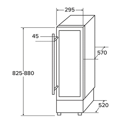 Matrix | MWC300BL | 20 Bottle | Single Zone | Black | Wine Fridge