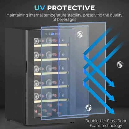 HOMCOM | 41 Bottle | Single Zone | Black | Wine Fridge