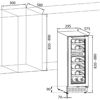 Rangemaster RWC3018SS Stainless Steel Wine Cabinet
