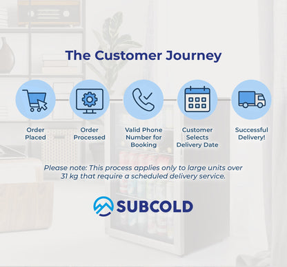 Subcold Super115 LED Beer Fridge | 5 Wine Bottles + 100 Cans  | Single Zone
