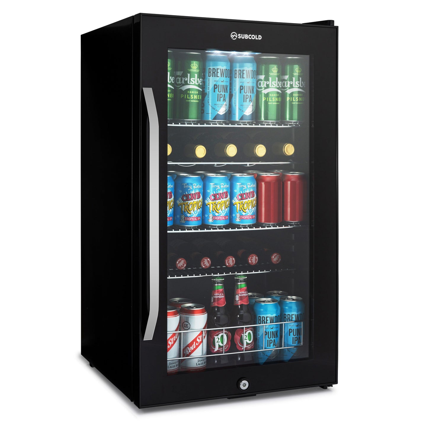 Subcold Ace100 Wine & Drinks Fridge | 5 Wine Bottle + 96 Cans | Single Zone | Black