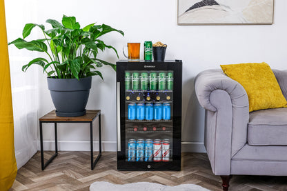 Subcold Ace100 Wine & Drinks Fridge | 5 Wine Bottle + 96 Cans | Single Zone | Black