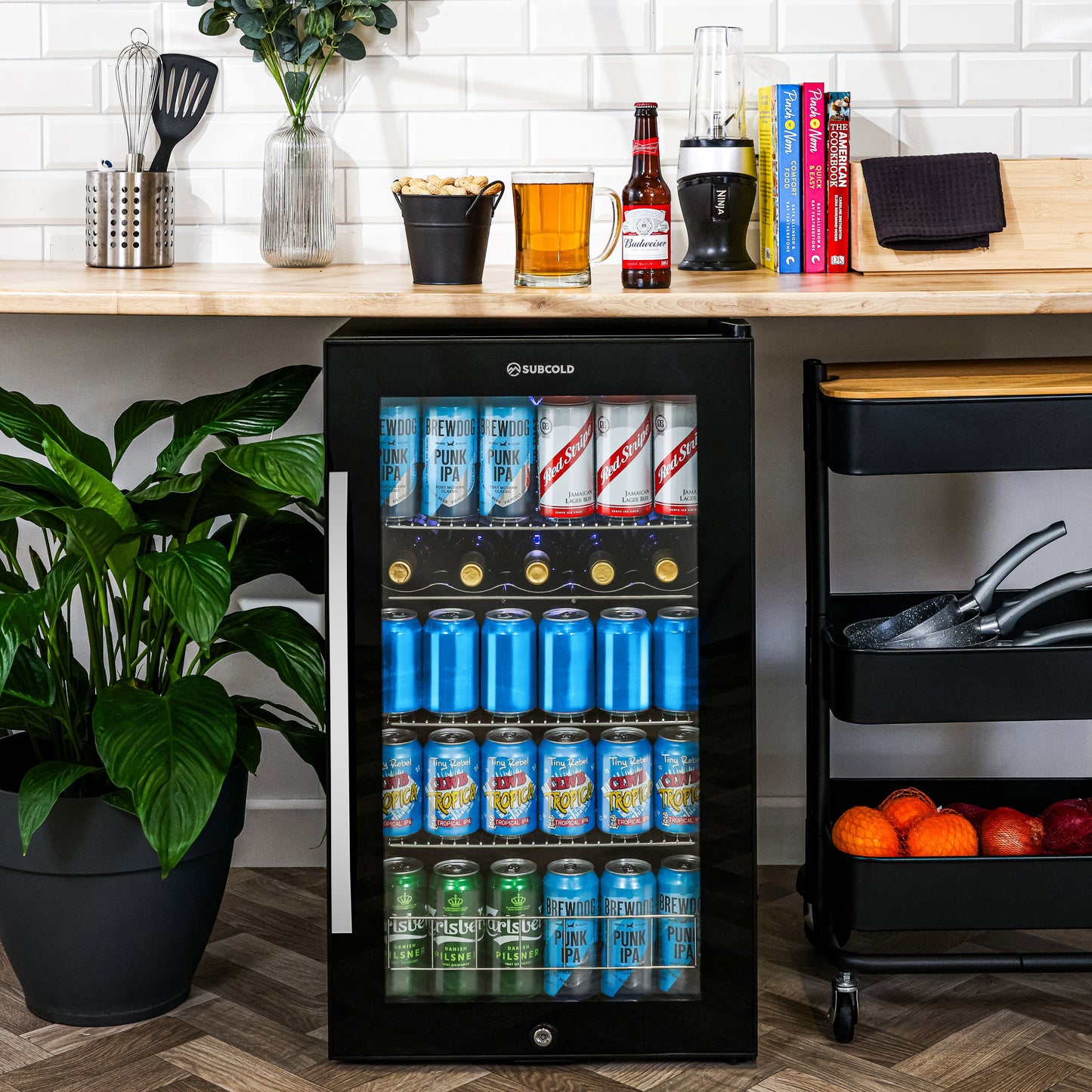 Subcold Ace100 Wine & Drinks Fridge | 5 Wine Bottle + 96 Cans | Single Zone | Black