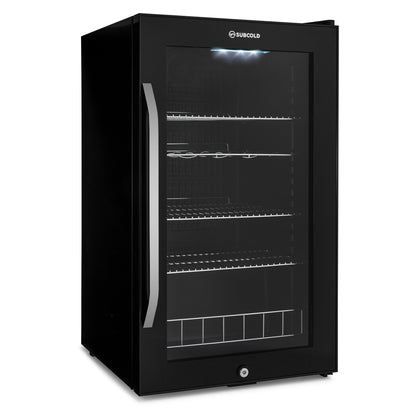 Subcold Ace100 Wine & Drinks Fridge | 5 Wine Bottle + 96 Cans | Single Zone | Black