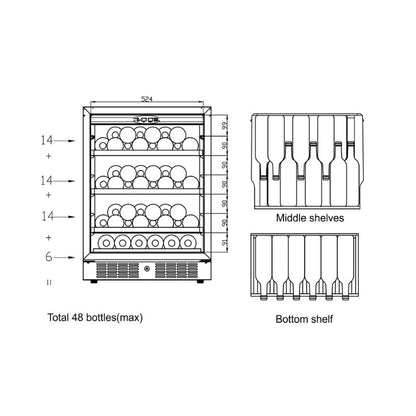 Tefcold TFW200-F Black Wine Cooler