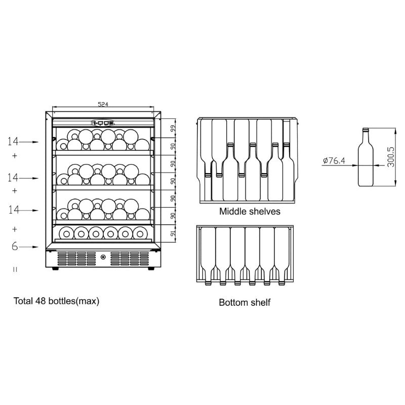 Tefcold TFW200-S Silver Wine Cooler