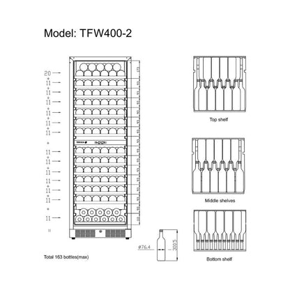 Tefcold TFW400-2F Black Wine Cooler