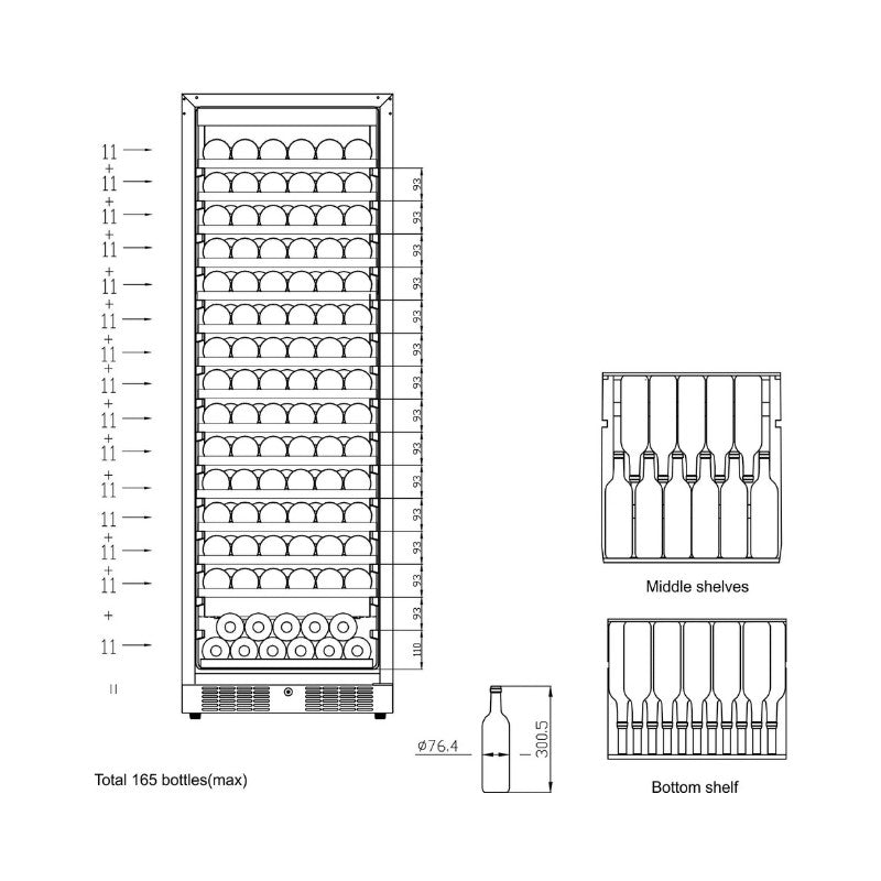 Tefcold TFW400-F Black Wine Cooler