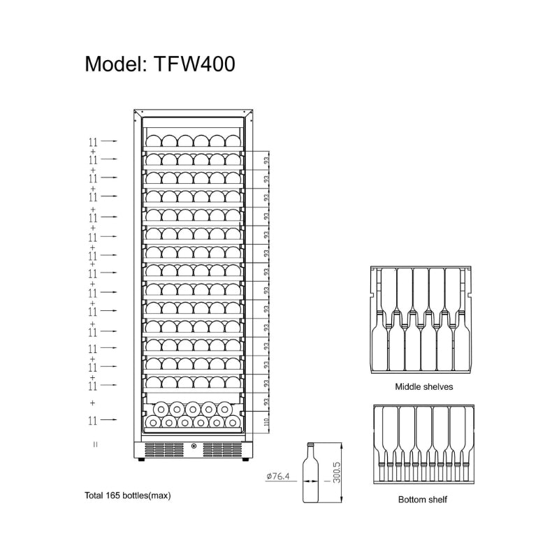 Tefcold TFW400-S Silver Wine Cooler