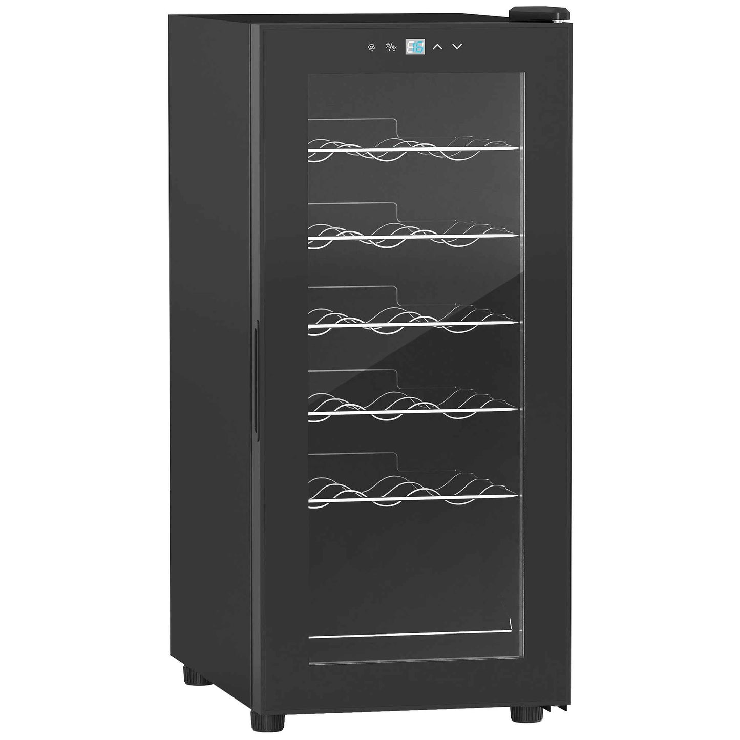 HOMCOM 18 Bottle Single Zone Freestanding Black Wine Fridge