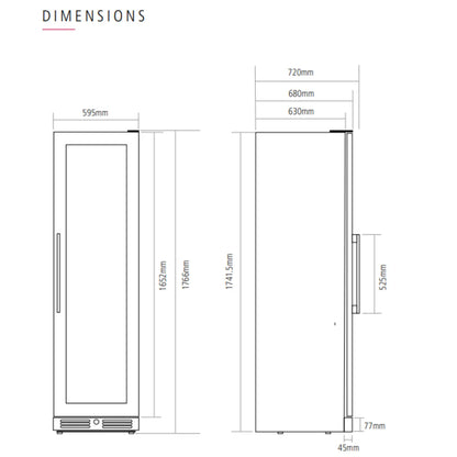 Caple WF1552 Wine Fridge Dimensions