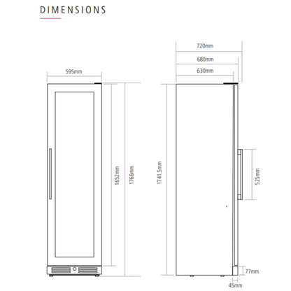 Caple WF1553BG Wine Fridge Dimensions Inbuilt