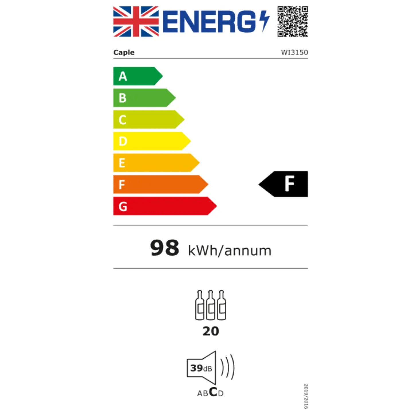 Caple WI3150 Wine Fridge Energy Rating