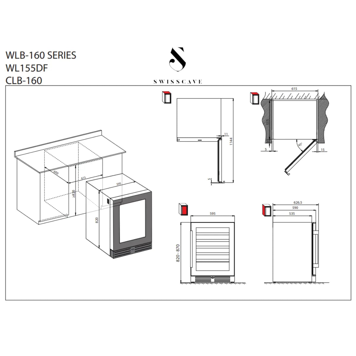 SWISSCAVE WL155DF Wine Fridge