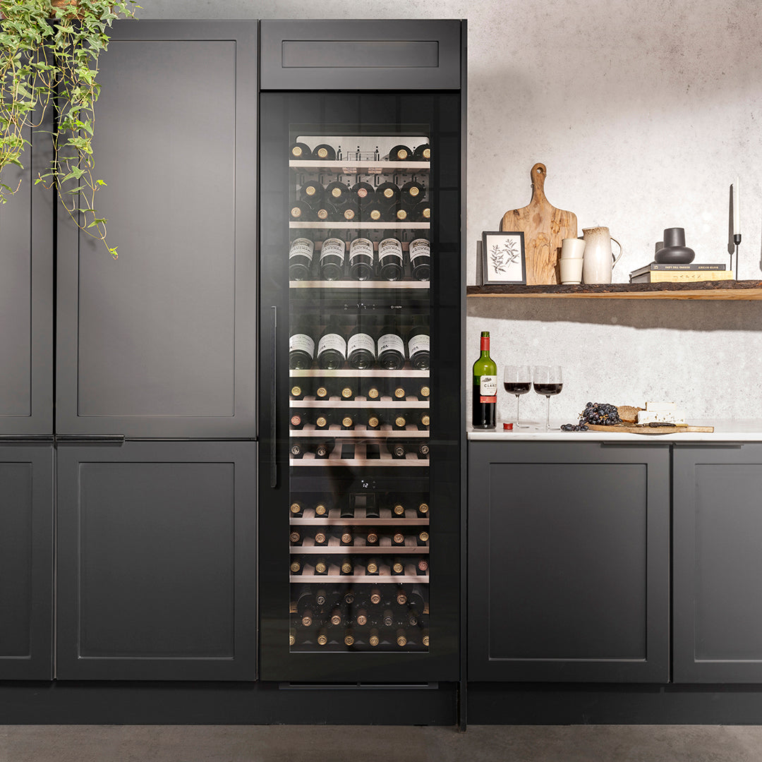 Caple WC1796BG Black Glass Wine Cooler