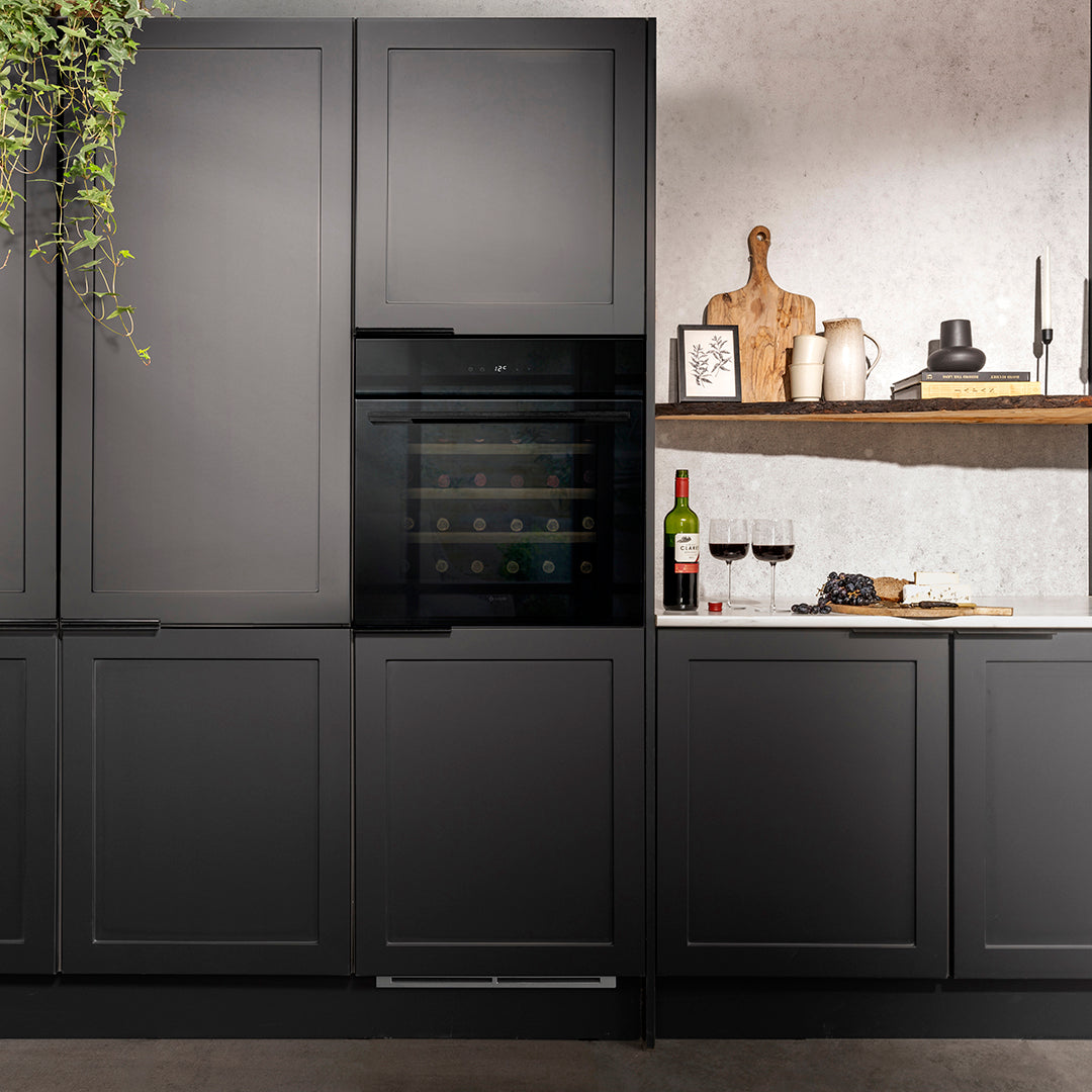 Caple WC6100BG Black Glass Wine Cooler