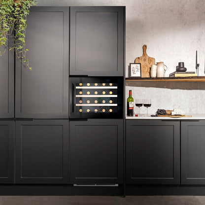 Caple WC6411BG Black Glass Wine Cooler