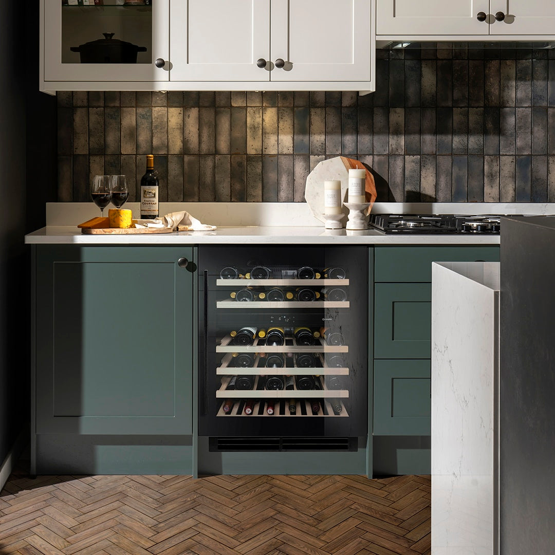 Caple WI6136BG Black Glass Wine Cooler